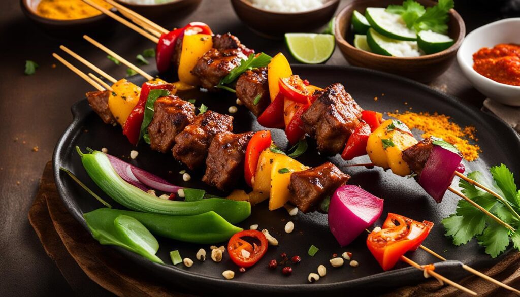 Indyjskie szaszłyki z mięsem satay Indyjskie szaszłyki z mięsem satay
