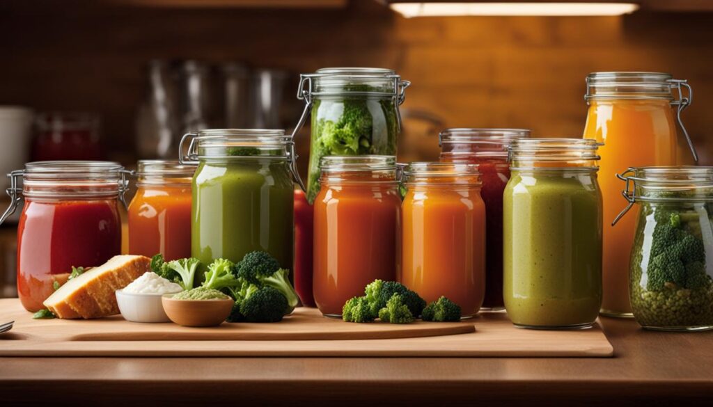 przechowywanie różnych rodzajów zup w słoikach