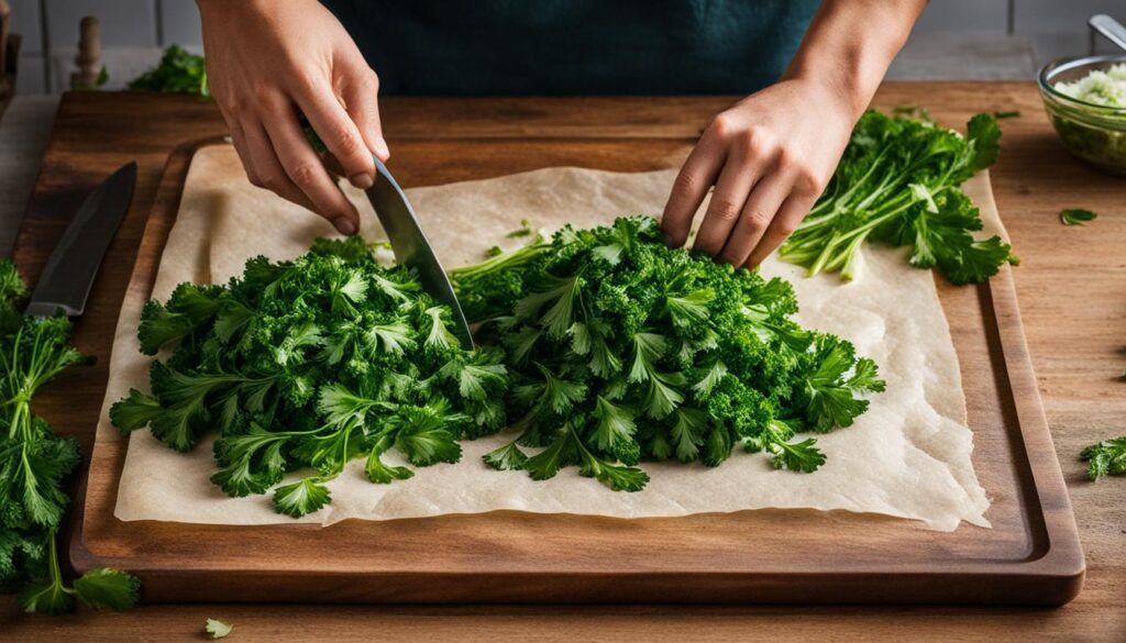 zamrażanie natki pietruszki