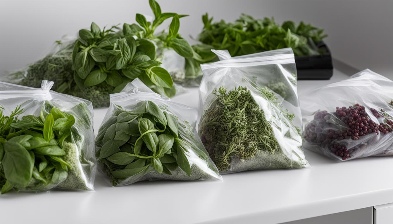 Świeże zioła w workach próżniowych