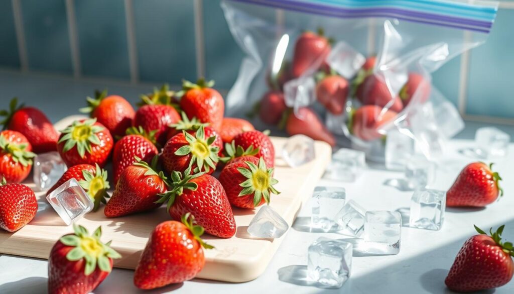 mrożenie truskawek w całości